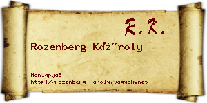 Rozenberg Károly névjegykártya